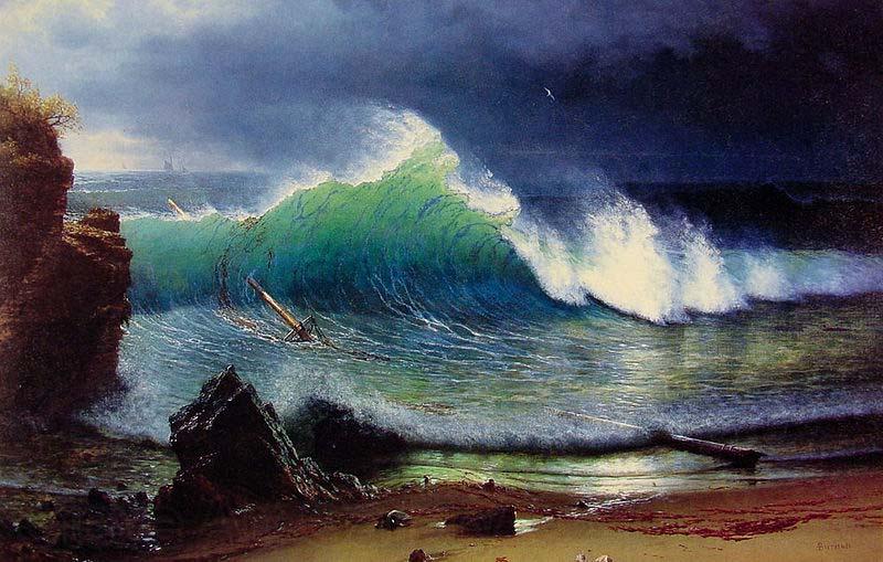 Albert Bierdstadt The Shore of the Turquoise Sea France oil painting art
